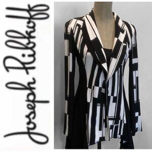 JOSEPH RIBKOFF Striped Jacket Monochrome Stretch  blazer Size 6